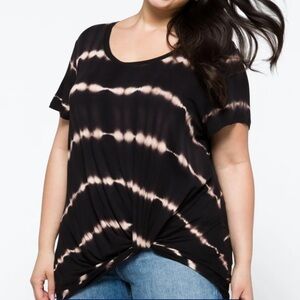 LEVIE KNOT FRONT KNIT TEE - 1X